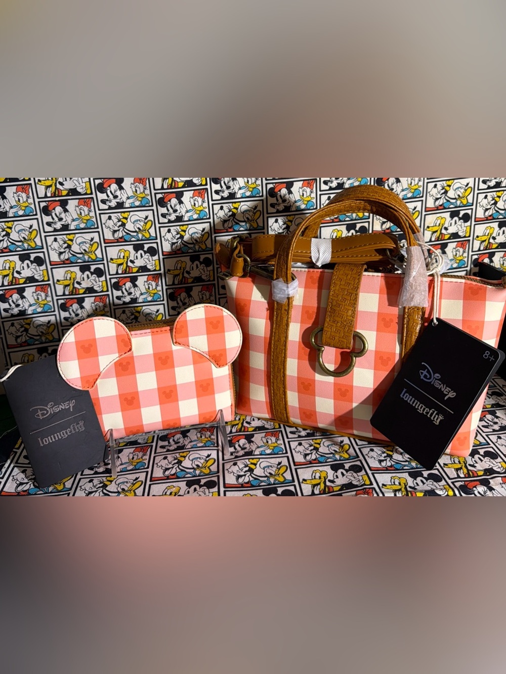 Loungefly Disney Mickey Mouse Picnic Basket Crossbody Bag&Wallet Set Exclusive